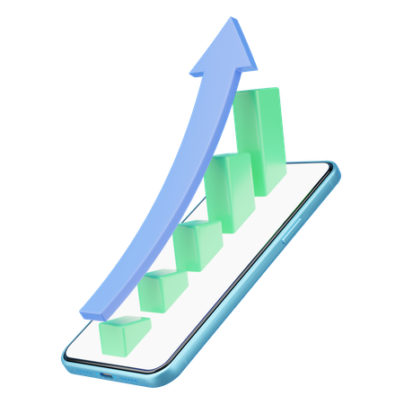 Online Growth Chart  3D Icon