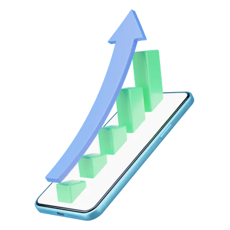 Online Growth Chart  3D Icon