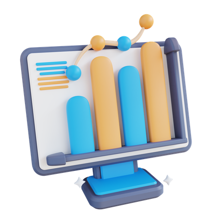 Online Growth Chart  3D Icon