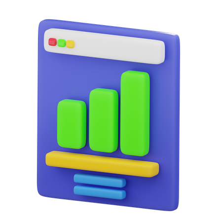 Online Growth Chart  3D Icon