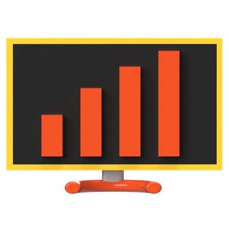 Online Growth Chart  3D Icon