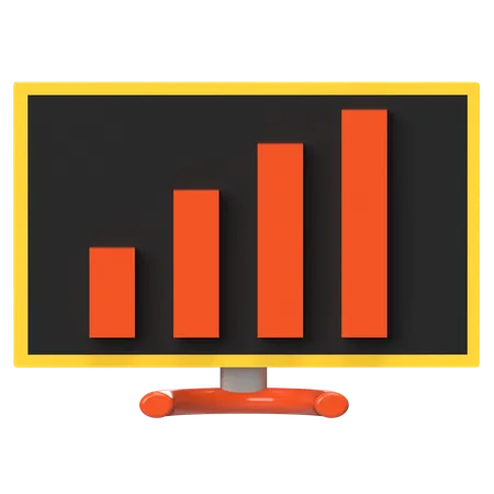Online Growth Chart  3D Icon