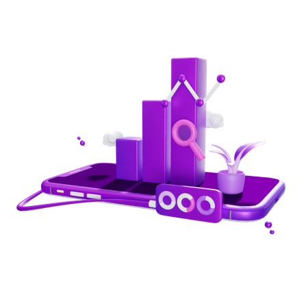 Online Growth Chart  3D Icon