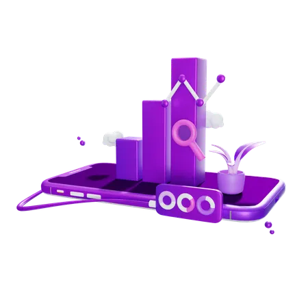 Online Growth Chart  3D Icon