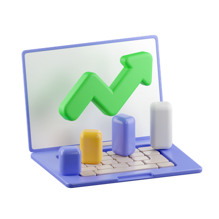 Online Growth Chart  3D Icon