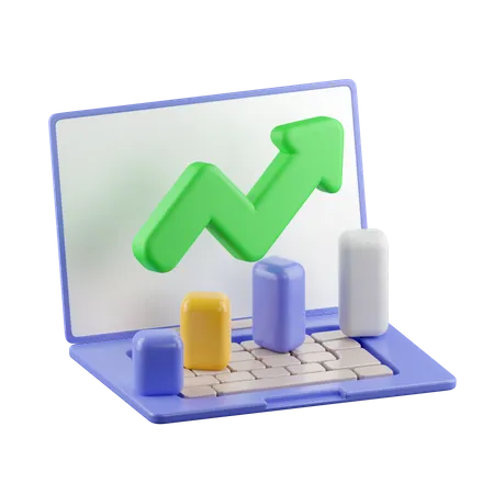 Online Growth Chart  3D Icon