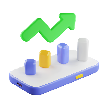 Online Growth Chart  3D Icon