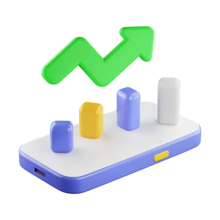 Online Growth Chart  3D Icon