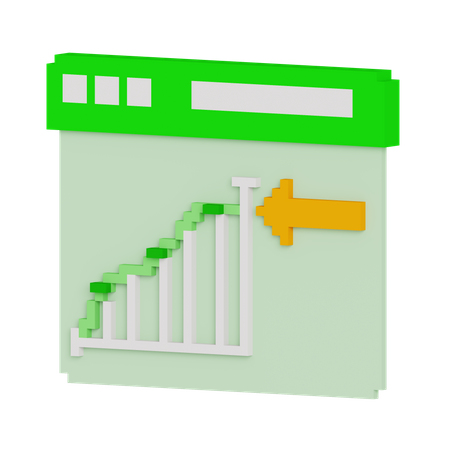 Online Growth Chart  3D Icon