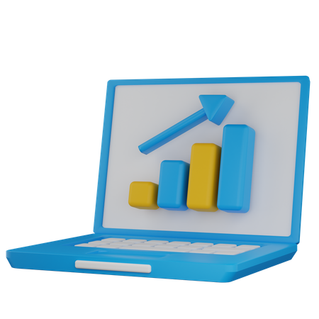 Online Growth Chart  3D Icon