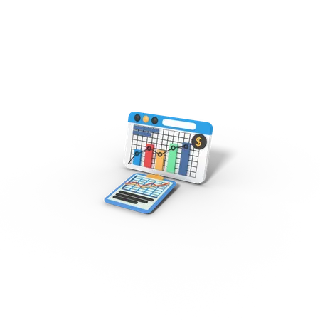 3 D Illustration Of Browser Chart Business 3D Icon
