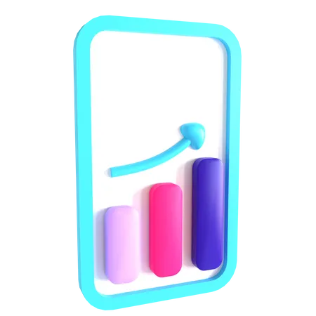 3 D Online Growth Chart Icon For Internet Marketing Design 3D Icon