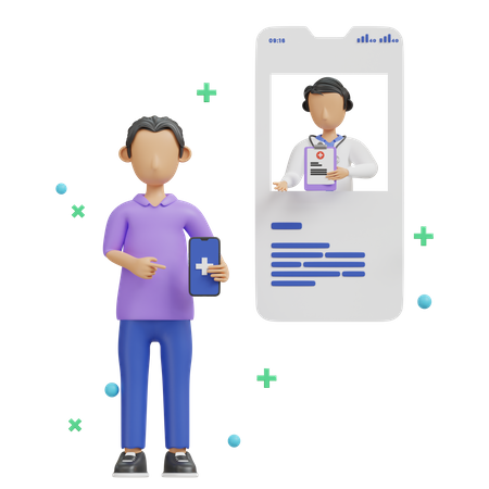 Online health consultation  3D Icon