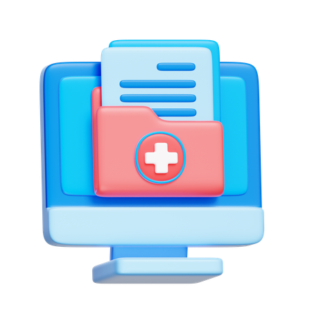 Online Health Record  3D Icon