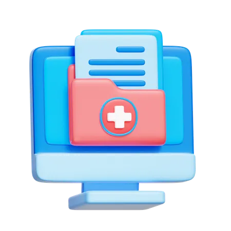 Online Health Record  3D Icon