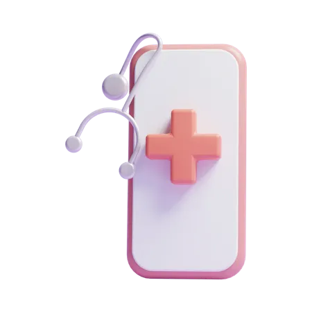 3 D Emergency Medical Sign With Smartphone Or 3 D Medical Sign Icon 3D Icon