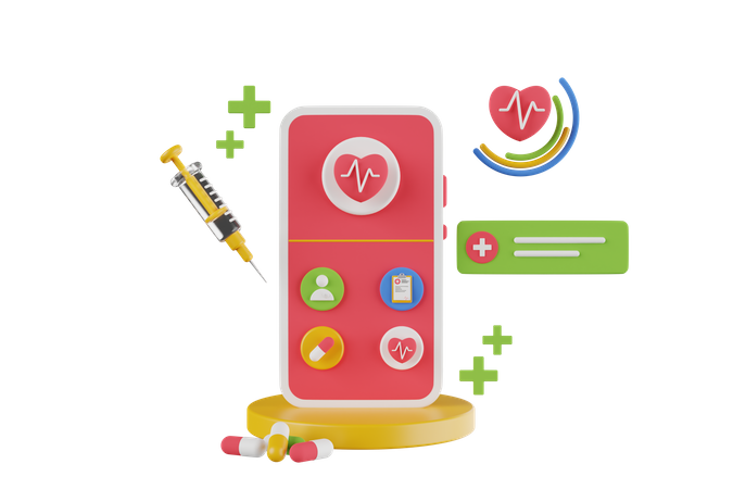 Online healthcare app  3D Icon
