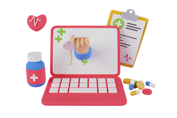 Online healthcare consultation website  3D Icon