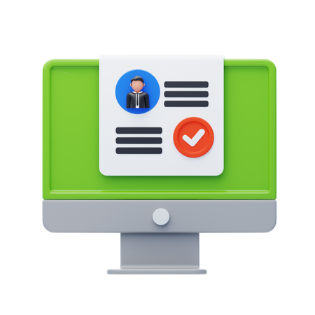 Online Hired  3D Icon