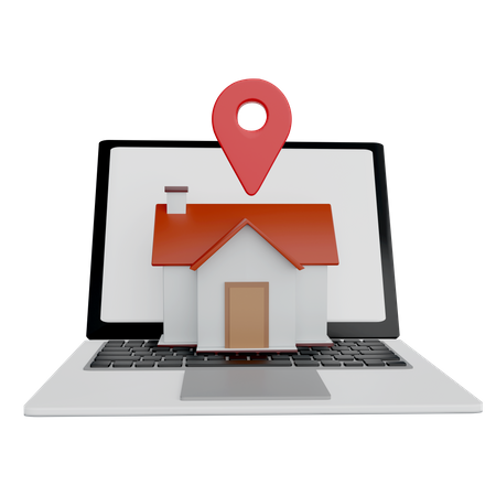 Online Home Location  3D Icon