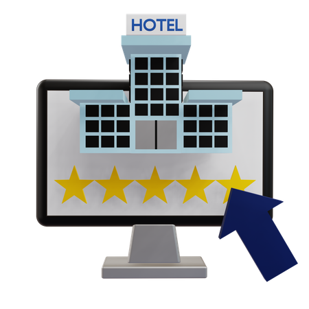 Online Hotel Rating  3D Icon