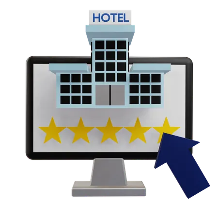 Online Hotel Rating  3D Icon