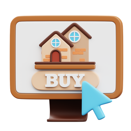 Online House Purchase  3D Icon
