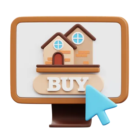 Online House Purchase  3D Icon