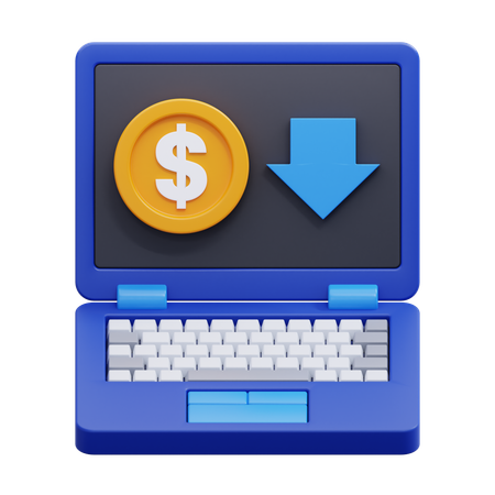 Online income  3D Icon