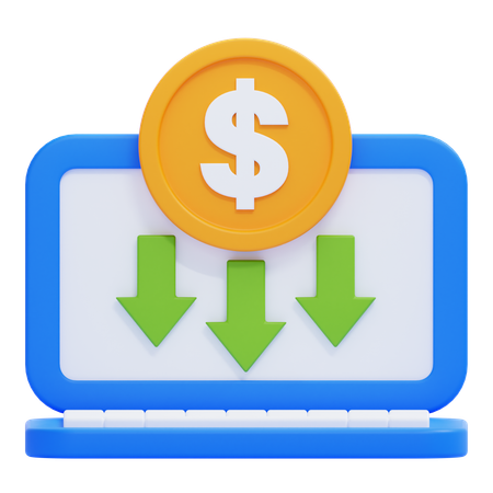 Online Income  3D Icon