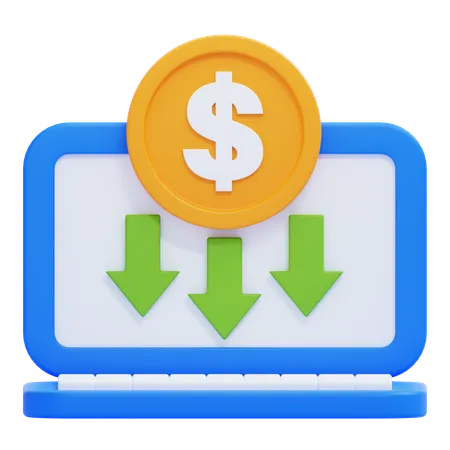 Online Income  3D Icon