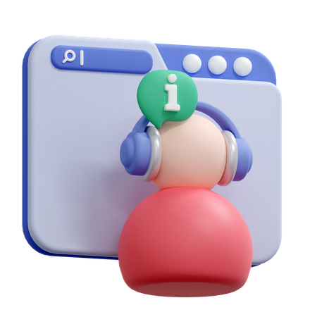 Online Information Customer Helpdesk  3D Icon