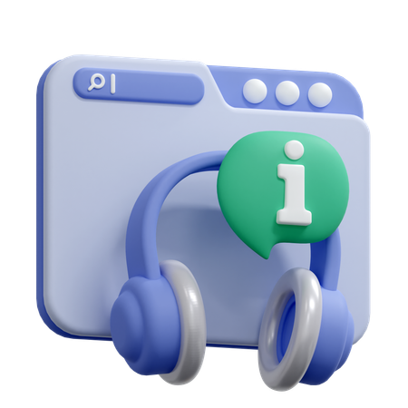 Online Information Helpdesk  3D Icon