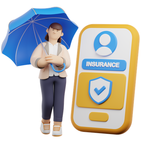 Online Insurance Application  3D Illustration