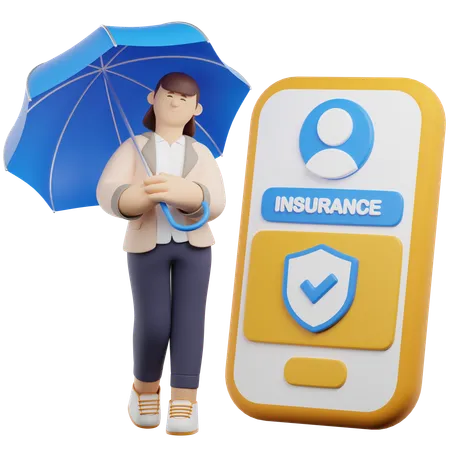 Online Insurance Application  3D Illustration