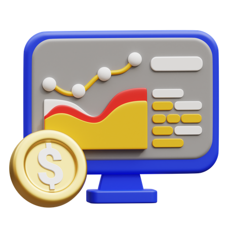 Online Investment  3D Icon