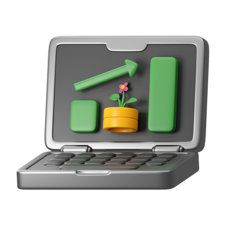 Online Investment Growth  3D Icon
