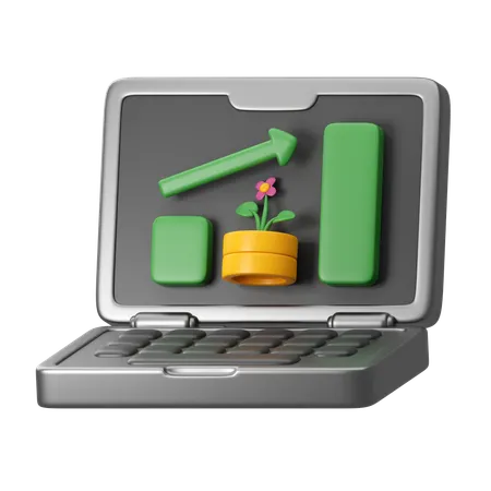 Online Investment Growth  3D Icon