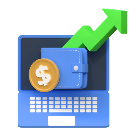 Online Investment Growth  3D Icon