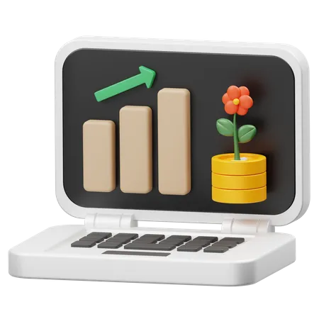 Online Investment Growth  3D Icon