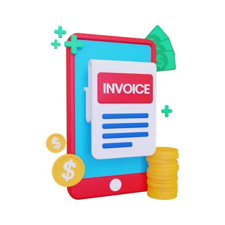 Online invoice  3D Illustration