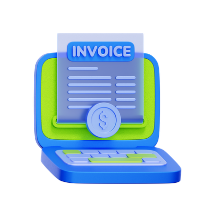 オンライン請求書支払い  3D Icon