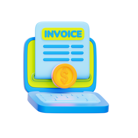 Online Invoice Payment  3D Icon