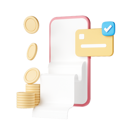 Online Invoice Payment 3D Illustration