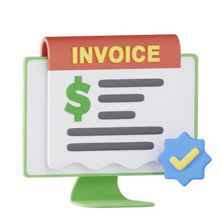 Online Invoice Payment Done  3D Icon