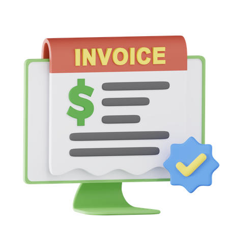 Online Invoice Payment Done  3D Icon