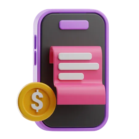 Online Invoice Receipt  3D Icon