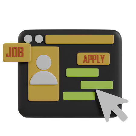 Online Job Apply  3D Icon