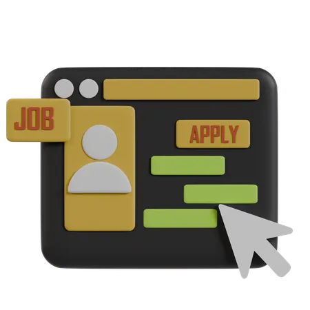 Online Job Apply  3D Icon