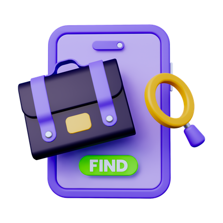 Online Job Finding  3D Icon